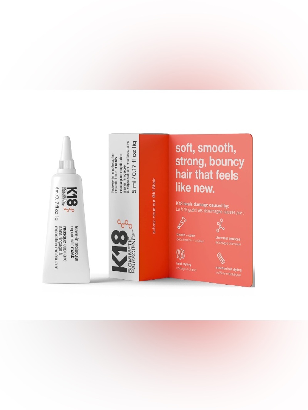 K18 Biomimetic Hairscience Leave-In Molecular Repair Hair Mask — 5ml